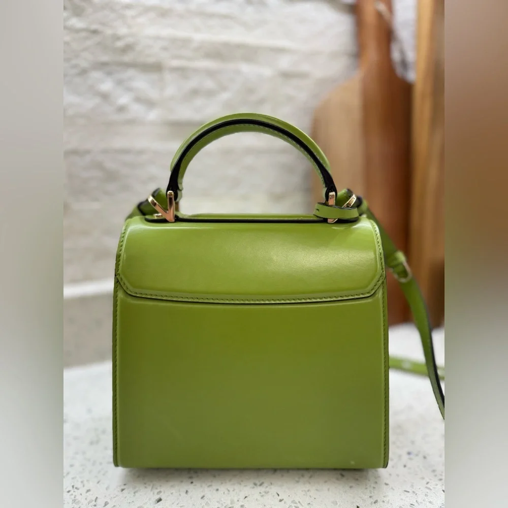 Salvatore Ferragamo Avocado Boxyz Leather Top Handle Bag - Picture 7 of 10
